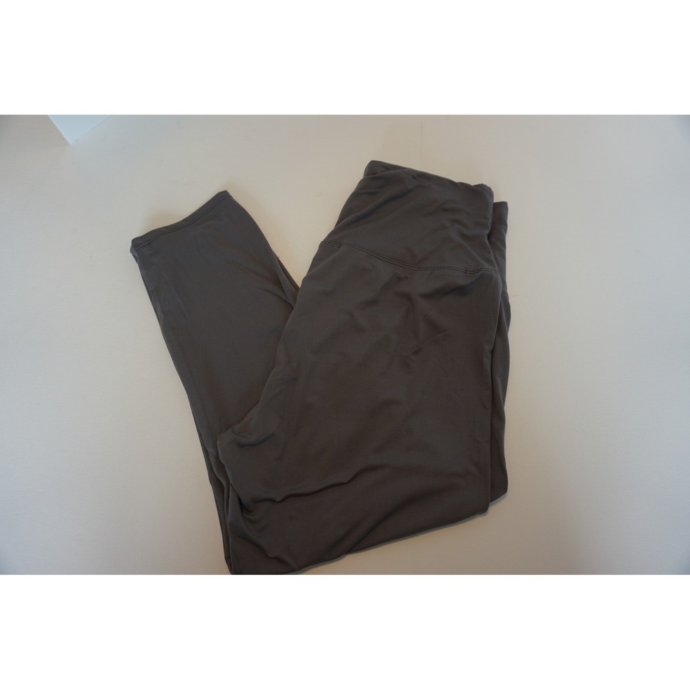 Charcoal Gray High Waisted Cropped Leggings Capri Plus Size Yoga Pants